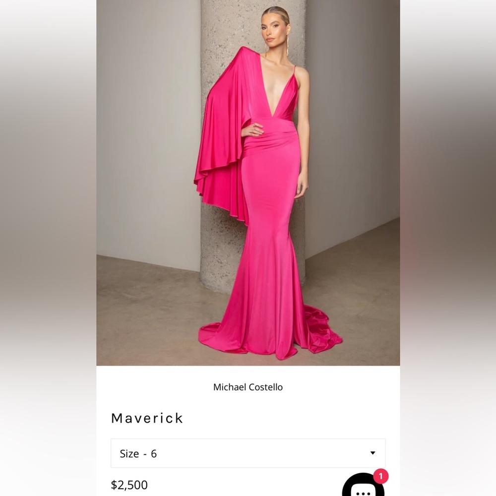 New Michael Costello Maverick Gown, Size 6